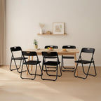 10 Pack Black Plastic Folding Chairs, Indoor Outdoor Portable Stackable Commercial Seats with Steel Frame for Home Office Wedding Party Events Kitchen Dining, 350lb Capacity