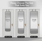 SCWF-GZ 47x14 Mirror Rectangle Full Body Length Door Hanging Wall Mounted Metal Aluminum Alloy Frame Dressing Make-up Mirrors for Entryway Bedroom Bathroom Living Room 47 14 inch Black