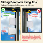 Sliding Door Child Safety Lock: 2-Pack for Glass/Patio Doors, Windows & Closets, 3-Second No-Tools Installation, Durable Childproof Security Lock for Lasting Protection - Baby to Kid Safety Age 0-4