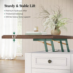 47.2" Lift Top Coffee Table with Storage, Farmhouse Coffee Table with Large Hidden Storage Compartment and 4 Drawers, Square Coffee Tables for Living Room, White
