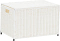 Household Essentials Arctic White Woven Paper Rope Chest with Iron Accents