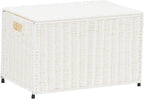 Household Essentials Arctic White Woven Paper Rope Chest with Iron Accents