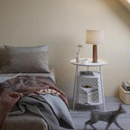 Sofa Side Round Side Table End with Cat House, Condo, Indoor Furniture Kitten, Small Coffee Nightstand with Storage, Living Room Sofa Bedside with Bed(White)