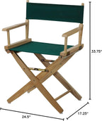 Casual Home American Trails Extra-Wide Premium Directors Chair 18" H Classic Height Natural Frame Hunter Green Canvas