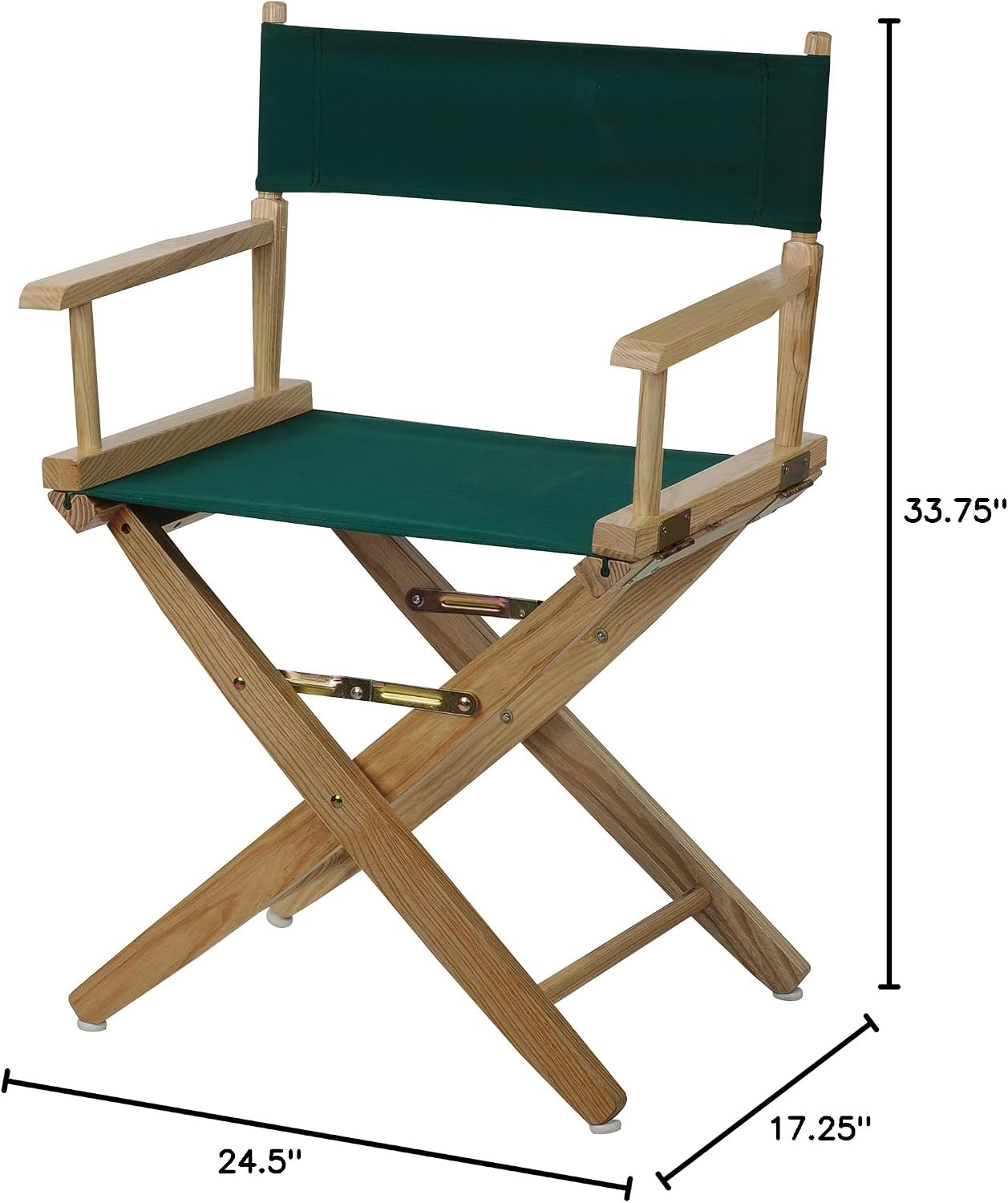 Casual Home American Trails Extra-Wide Premium Directors Chair 18" H Classic Height Natural Frame Hunter Green Canvas