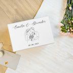 Creative Deco Personalized White Wooden Storage Box Wedding Box | 11.8x7.87x5.51in (+-0.5) | Couple | Hinged Lid Handles Engraving | Gift Box | UNSANDED Keepsake Souvenir Chest