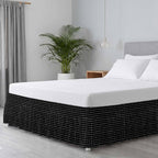 Black Bed Skirt Cal King Size 18 Inch Drop, Adjustable & Elastic Wrap Around Bed Skirts Pleated Luxury Dust Ruffles For Twin Full Queen Cal King Base Bed, Abstract White Polka Dot Geometric Modern Art