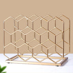 14 Bottle Countertop Wine Rack - Freestanding Modern Gold Metal Wine Rack - Tabletop Wine Holder Stand for Cabinet, Pantry, Wine Bottle Storage……