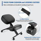 Ergonomic Kneeling Chair, Meditation Chair with Height Adjustable and Cushion for Home and Office, Posture Office Stool with an Angled Seat and Casters