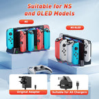 Switch Controller Charger Dock Station for PSP Gaming Console Compatible with Nintendo Switch & OLED Model Joy-con, Charging Dock Station Support to Charge 6 Joycons