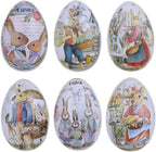 Vintage Easter Egg Tin Box (Style C), Metal Rabbit Easter Egg Containers for Candy & Treats, Reusable Decorative Gift Tin