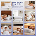 DOWNSTORIA Shredded Memory Foam Pillows Queen Size Set of 2, Medium Firm Bed Pillow for Sleeping, Soft Memory Foam Queen Pillows 2 Pack for Side and Back Sleepers with Gusset(20"x30")