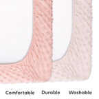 The Peanutshell Minky Dot Diaper Changing Pad Cover - Ultra Soft Baby Mat Cover for Girls, Fits 16” x 32” Changing Table Pads - Pink, 2 Pack