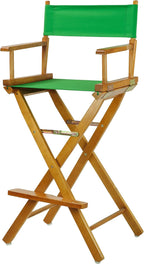 Casual Home Director's Chair ,Honey Oak Frame/Green Canvas,30" - Bar Height