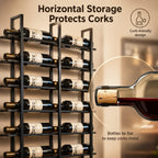 Large Wall Mount Wine Rack, 16 Tier 48 Bottle Wine Storage Organizer Display Holder, Metal Liquor Display for Wine Cellars, Home Bars, Kitchens, and Dining Rooms