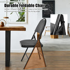 COSTWAY Padded Folding Chairs 2 Pack, Portable Steel Frame Dining Chairs with Cushion & Carry Design Back, Foldable Guest Chairs for Indoor & Outdoor Events Office Reception Wedding Party
