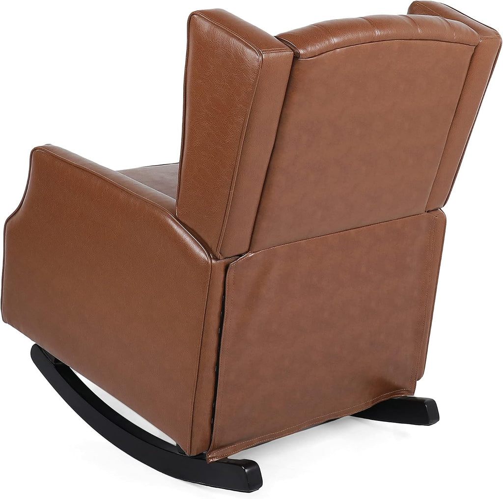Rocking Chair Nursery, Rocker Chair with Wingback,Solid Wood Frame Armchair with Arm for Nursery, Living Room, Bedroom
