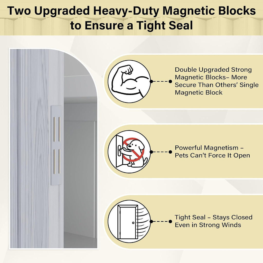 60" x 80" PVC Accordion Door Interior, Suitable for Opening Width 49"-60", Trimmable Height & Width, Room Dividers for Pantry Laundry Closet RV, Strong Magnet Folding Doors, Easy to Install, Grey