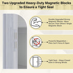 60" x 80" PVC Accordion Door Interior, Suitable for Opening Width 49"-60", Trimmable Height & Width, Room Dividers for Pantry Laundry Closet RV, Strong Magnet Folding Doors, Easy to Install, Grey