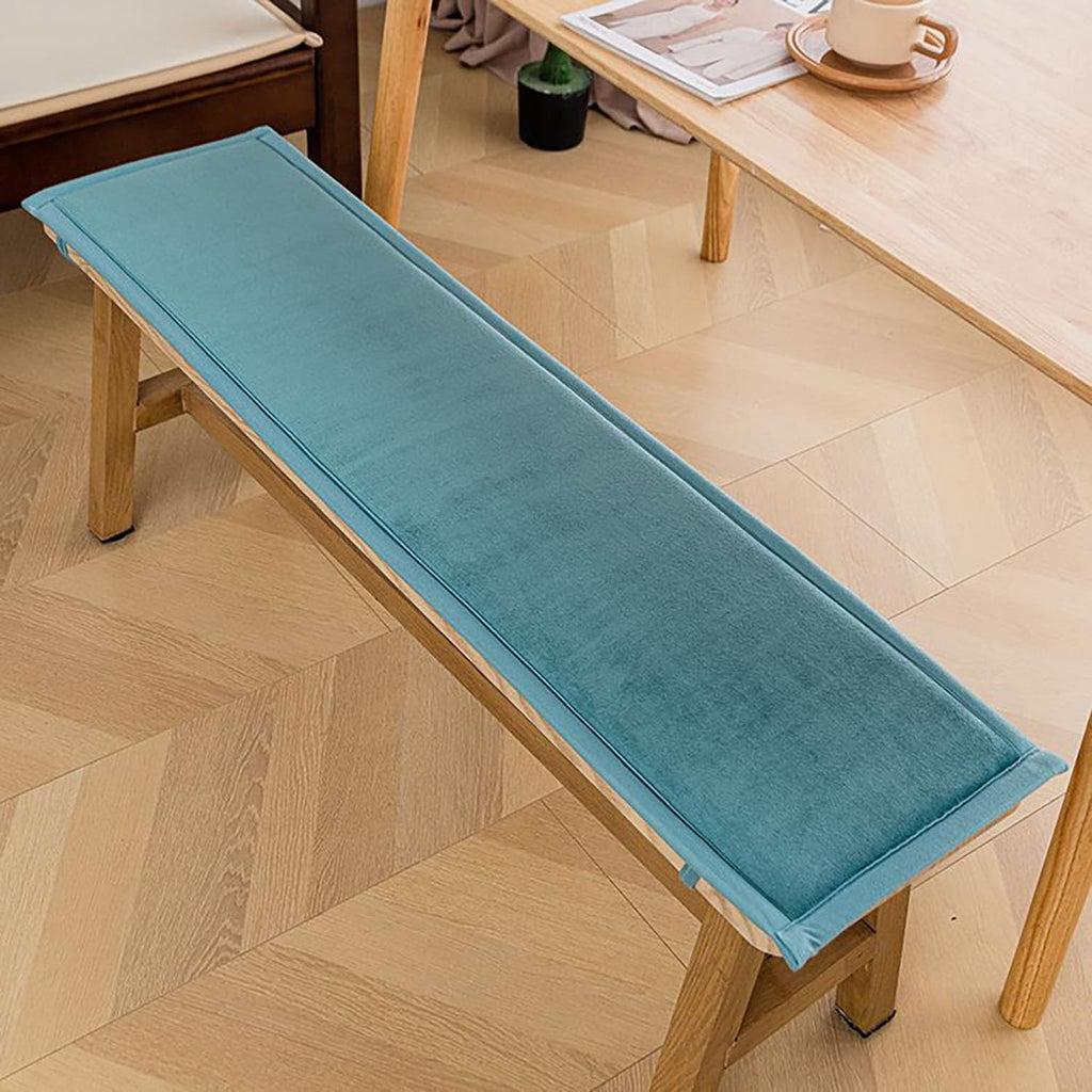 Bench Cushion 1/2/3 Seater, Bench Pad with Ties, Soft Breathable Pad, Non Slip Seat Cushion with Ties for for Outdoor/Indoor Garden Patio Porch(Lake Blue,50x160cm)