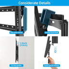 HOME VISION Tilt TV Wall Mount Bracket for 26-65 Inch Flat/Curved TVs, Max VESA 400X400mm, 100Lbs Capacity, Fits 8-16 Inch Wood Studs, Universal Low Profile, HV9401