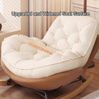 Glider Rocking Chair, Upholstered Rocking Chair Indoor, with Thick Cushion Nursery Rocking Chairs, for Living Room, Bedroom (Color : Yellow, Size : B)