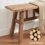 Wnutrees 43" Solid Wood Bench, Farmhouse Rustic Entryway Bench Seat for Dining Room, Hallway, End of Bed, Handcrafted Finish, Natural