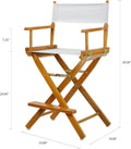 Casual Home 24" Director's Chair Honey Oak Frame-with White Canvas, Counter Height