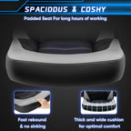 OLIXIS Computer Gaming Desk Chair - Ergonomic Video Game with Comfy Lumbar Support and headrest, PU Leather with Flip-up Arms, Adjustable Height and Swivel Wheels, for Adults, Dark Grey