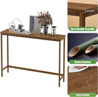 VASMIA Console Table, Entryway Table, Narrow Sofa Table, 39" Bamboo Hallway Table for Entryway, Living Room, Bedroom, Foyer, Walnut