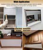Gray Tambour Door Kit for Cabinets, Aluminum Roll Up Cabinet Door, Vertical Sliding Storage Door for Kitchen Counter, RV, Office, Pantry(61x71cm(24x28in))