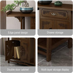 Solid Bamboo Buddha Altar Cabinet, Chinese Cabinet Pedestal Offering Table, Personal Shrine Altar Table, Easy Assembly, for Living Room, Bedroom, Office(39.4 * 15.7 * 31.5in)