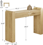 Lulive Arc Entryway Table, 47 Inch Curved Console Table for Hallway | Rounded edges and fluted texture soften narrow spaces; 11.8"D profile fits entryway, hallway, living room or behind sofa.