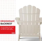 Costaelm Lakeview Outdoor Patio HDPE Adirondack Chair with Cup Holder, Sand