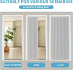 MYshade Custom Size Interior Accordion Folding Door, Aluminum Frame with Heat-Insulating Cellular Fabric, No-Drill Room Divider for Bedroom, Bathroom, Closet（White）