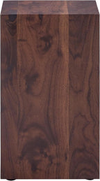 Wood Grain Faux Marble Small Side Table for Small Spaces, Square MDF Modern Accent Nightstand Coffee Table End Table for Living Room Bedroom Home Office (Walnut)