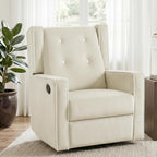 SweetGO Nursery Glider Recliner, 360° Swivel Microfiber Rocker w/Footrest | Ergonomic lumbar support, quiet glide, reinforced frame, tool-free assembly, 135° recline