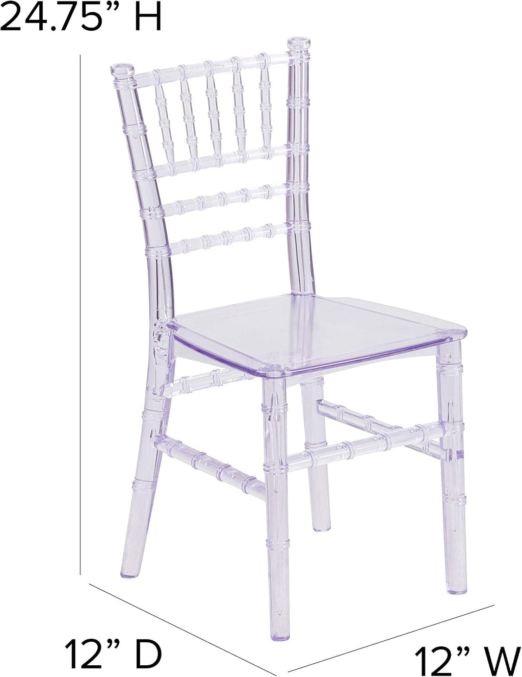 BizChair Child’s Transparent Crystal Resin Party and Event Chiavari Chair for Commercial & Residential Use