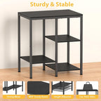OGEMXU Kitchen Microwave Stand,4-Tier Adjustable Bakers Rack, Microwave Cart with Storage, Small Coffee Bar Table Appliance Shelf for Living Room,Office (Coal-Black)