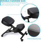 Ergonomic Kneeling Chair, Adjustable Stool for Home and Office - Improve Your Posture with an Angled Seat - Thick Comfortable Moulded Foam Cushions - Brake Casters