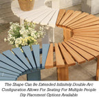 Tree Bench Wrap Around,Wooden Curved Weatherproof Outdoor Benches,for Garden,Lawn,Patio & Backyard(Color2)