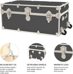 Rhino Trunk & Case Classic XL Trunk With Wheels 34"x20"x15", 1500+ lbs Capacity - Many Colors, Soft-Close Lid. Strong, USA Made Summer Camp Footlocker and Secure College Dorm Storage Chest