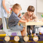 GAOMON Kids Chair Set of 2, 3 Level Height Adjustable Kid Chair, Plastic Toddler Chairs for Children Boys Girls Age 2-6, Suitable for Home Family Classroom Nursery Indoor Use, Grey