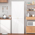 71" Tall Kitchen Pantry Storage Cabinet, 2 Doors Metal Food Pantry Cabinets, Kitchen Storage Cabinet with Adjustable Shelves Tfreestanding Pantry Cupboard for Dining Room (White)
