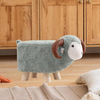 Animal Footstool Footrest Ottoman Home Decor Kids Stool for Outdoor Guest Rooms Indoor, Gray Green