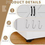 White Steel Kitchen Pantry Storage Cabinet with Adjustable Shelves, Heavy Duty Country Style Metal Storage Cabinet for Kitchen Bathroom Living Room