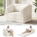 Convertible Boneless Couch Sleeper Sofa Bed, Folding Oversized Bean Bag Couch, Comfy Sofa Chairs for Adults with Filling, Single, Beige