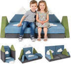 Costzon Modular Kids Play Couch, Snow Mountain Theme Toddler Foam Building Fort for Inspiring Creativity, Convertible Foam and Floor Cushion for Boys Girls for Playroom, Bedroom Gifts (Snow Mountain)