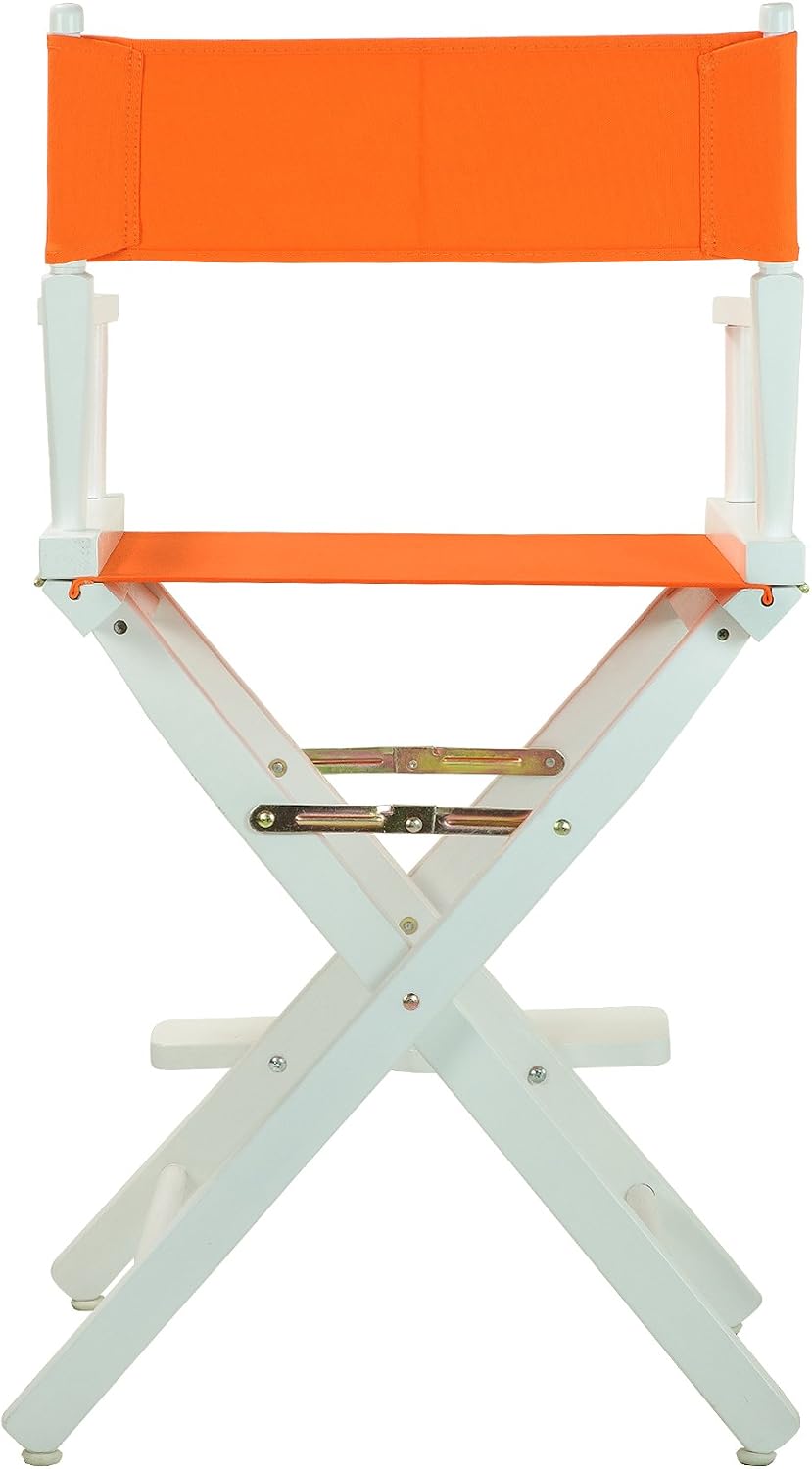 Casual Home 24" Director's Chair White Frame with Tangerine Canvas, Counter Height