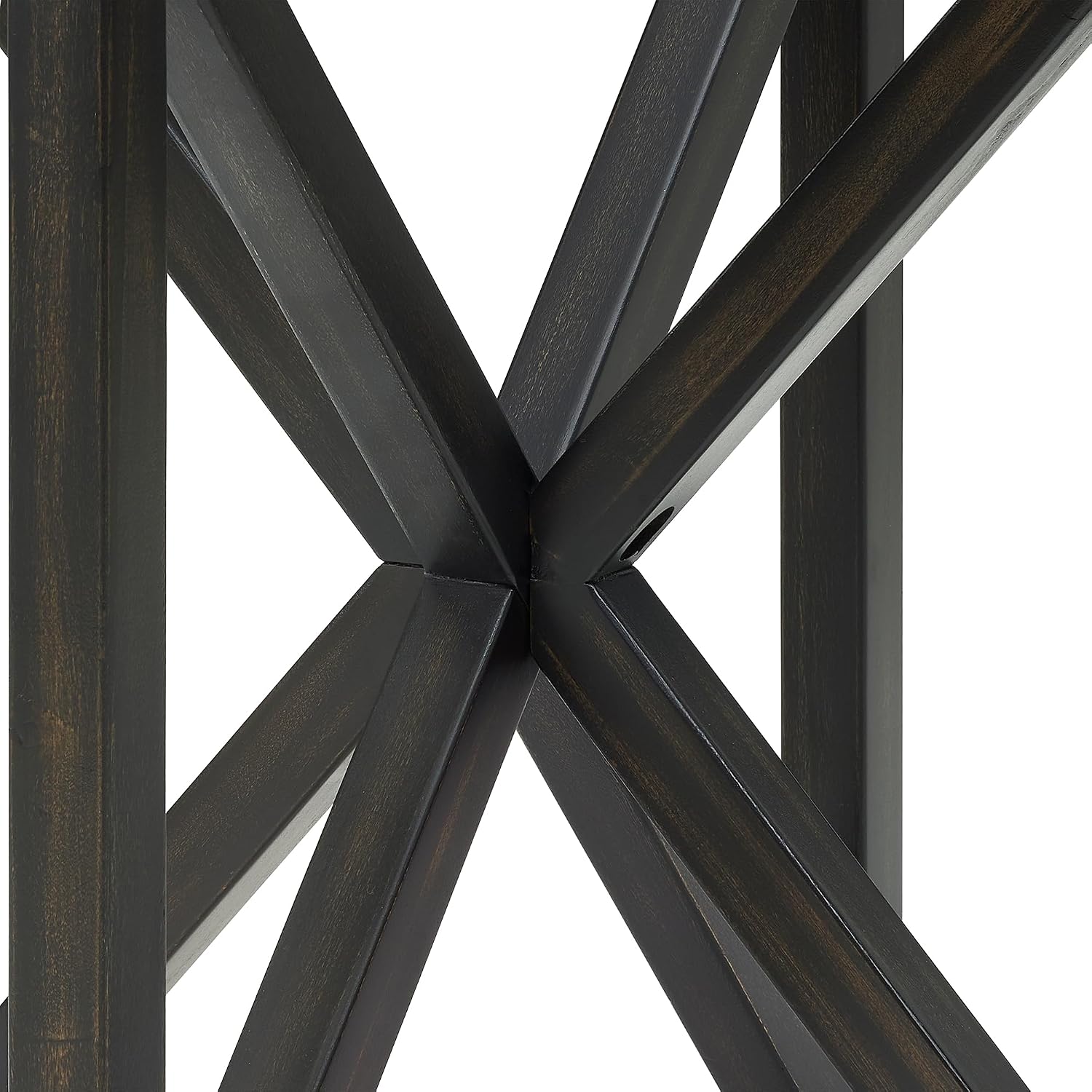 22 inch Round Side Table, Tempered Glass End Table with Solid Wood Base for Living Room, Black